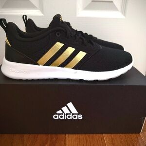 adidas Black and Gold Cloudfoam Sneakers